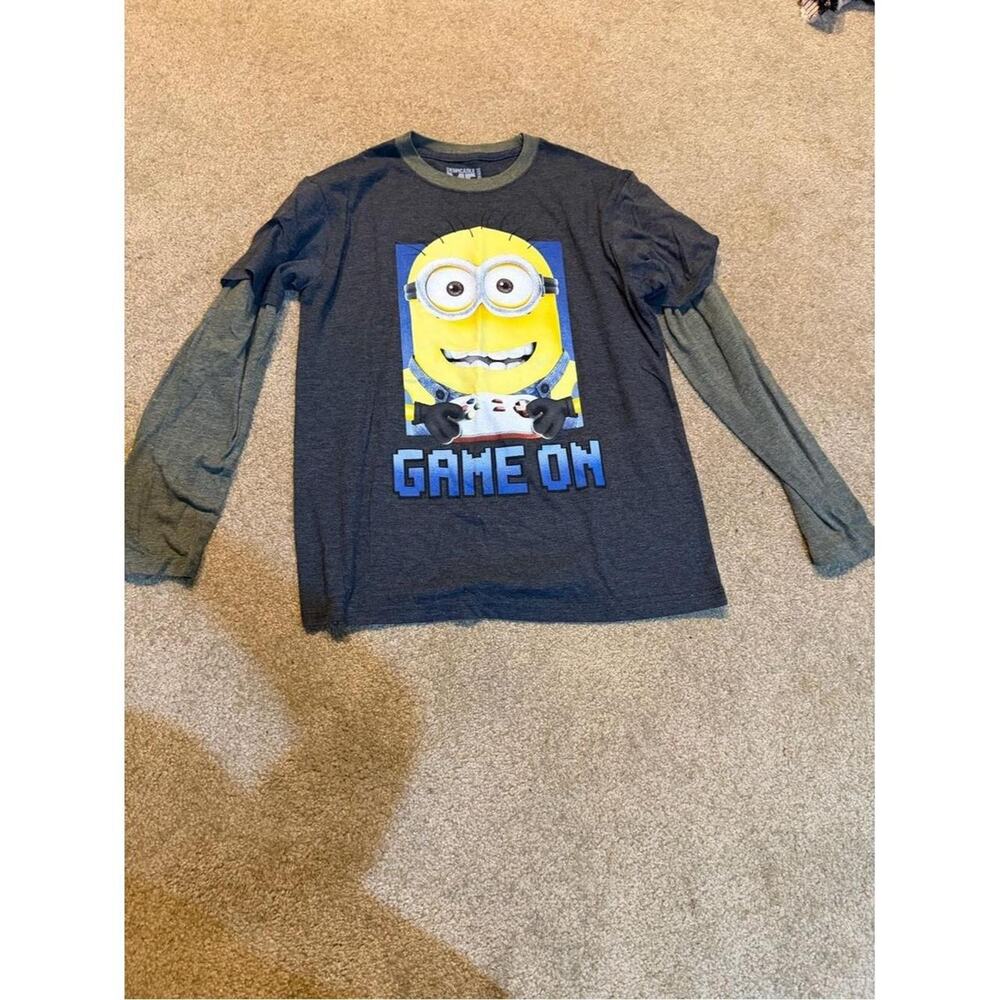 Boy's Layered Long Sleeve Despicable Me T-Shirt Size Large